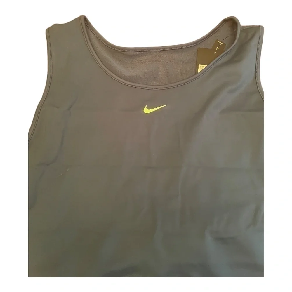 𝅺nike COLOR-BLOCK STRIPE CROPPED TRAINING TANK IN DARK TEAL GREEN,LIME GLOW